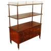Mahogany 2-Drawer Etagere with Brass Gallery