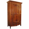 Carved Walnut 1-Door Armoire