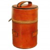 Flask with 3 Containers in Leather Case