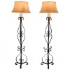 Pair of Wrought and Parcel-Gilt Floor Lamps