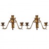 Pair of Wrought and Gilt Iron 3-Light Wall Sconces