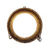 Round Giltwood Frame with 1-Arm Sconces