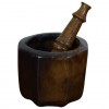 Carved and Turned Walnut Mortar and Pestle