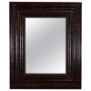 Large Rosewood and Metal Inlaid Mirror