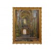 Large Oil on Canvas, Interior Sant Pere de Rode, J. Padilla