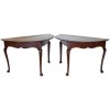 Pair of Walnut Demilune Console Tables