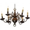 Patinated Brass 8-Light Chandelier
