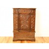 Walnut Heavily Carved 1-Door Credenza