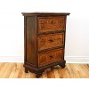3-Drawer Walnut and Inlaid Commodino