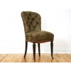 Side Chair Upholstered in Original Green Tufted Leather