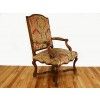 Walnut Armchair with Wood Trimmed Back