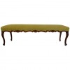Carved Walnut and Upholstered Bench