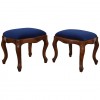 Pair of Walnut and Upholstered Benches