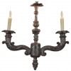 Carved and Silver Gilt 2-Light Chandelier