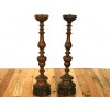 Pair of Olivewood Candlesticks