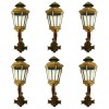 Set of 6 Rosewood Veneered and Brass Covered Wall Lanterns