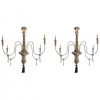 Pair of Large Painted and Giltwood Chandeliers