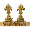 Pair of Bronze Fleur De Lis Andirons
