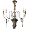 Large Faux Marble Painted 9-Light Chandelier