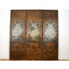Elegant Embossed Polychromed Leather Trompe l'Oeil Screen