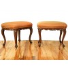 Pair of Walnut and Upholstered Benches