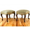 Pair of Provincial Walnut Upholstered Benches