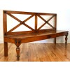 Light Walnut Hall Bench with Double X-Form Back