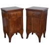 Pair of 1-Drawer, 1-Door Walnut Veneered Commodini