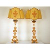 Pair of Painted Wooden Candlesticks