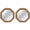 Pair of Carved Giltwood Octagonal Mirrors