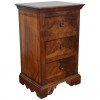 Tall Walnut 3-Drawer Commode