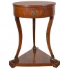 Unusual Light Walnut Circular 1-Drawer "Footed" Table