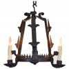 Wrought Iron Circular 3-Light Chandelier, UL Wired