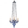 Blue Blown Glass 3-Light Chandelier
