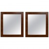 Pair of Walnut and Band Inlaid Mirrors
