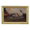 Oil on Board, "A Battle at Sea"