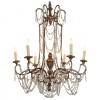 Silver Gilt Iron and Wooden 6-Light Chandelier