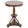 Walnut Circular 2-Drawer Table