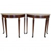 Pair of Demilune Console Tables with Marble Tops