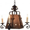 Copper and Wrought Iron 5-Light Lantern, UL Wired