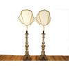 Pair of Silver Gilt Tall Torcheres Mounted as Lamps
