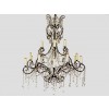 Gilt Iron and Crystal Chandelier