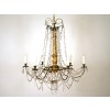 Giltwood, Brass, and Crystal 6-Light Chandelier