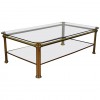 Brass and Glass 2-Tier Coffee Table