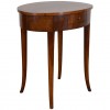 Walnut Oval 1-Drawer Side Table