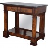 Walnut and Marble-Top Console Table