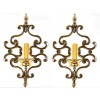 Pair Bronze 1-Arm Sconces