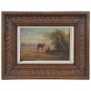 Oil on Wooden Panel in the Orientalist Style, Carved Wooden Frame