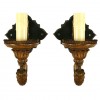 Pair of Giltwood, Gilt-Gesso, and Iron 1-Light Wall Appliques 