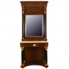 Mahogany, Giltwood, and Ebonized Marble Top Console with Matching Mirror